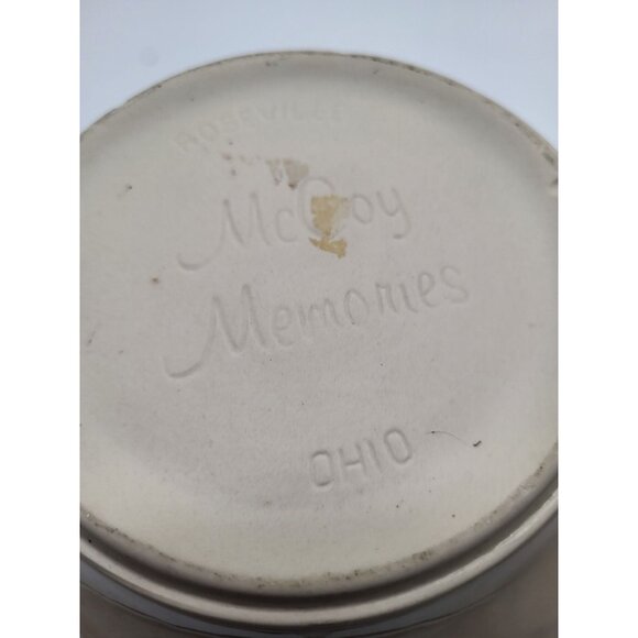 MCCOY Memories Pottery Ovenware Mixing Bowl Cream Pink Blue Stripe - Picture 8 of 10